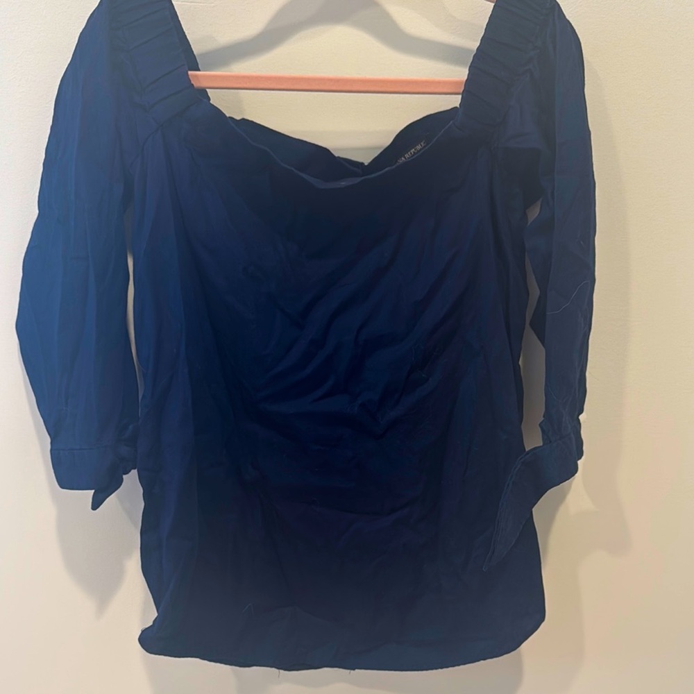 Banana Republic Navy off shoulder top
